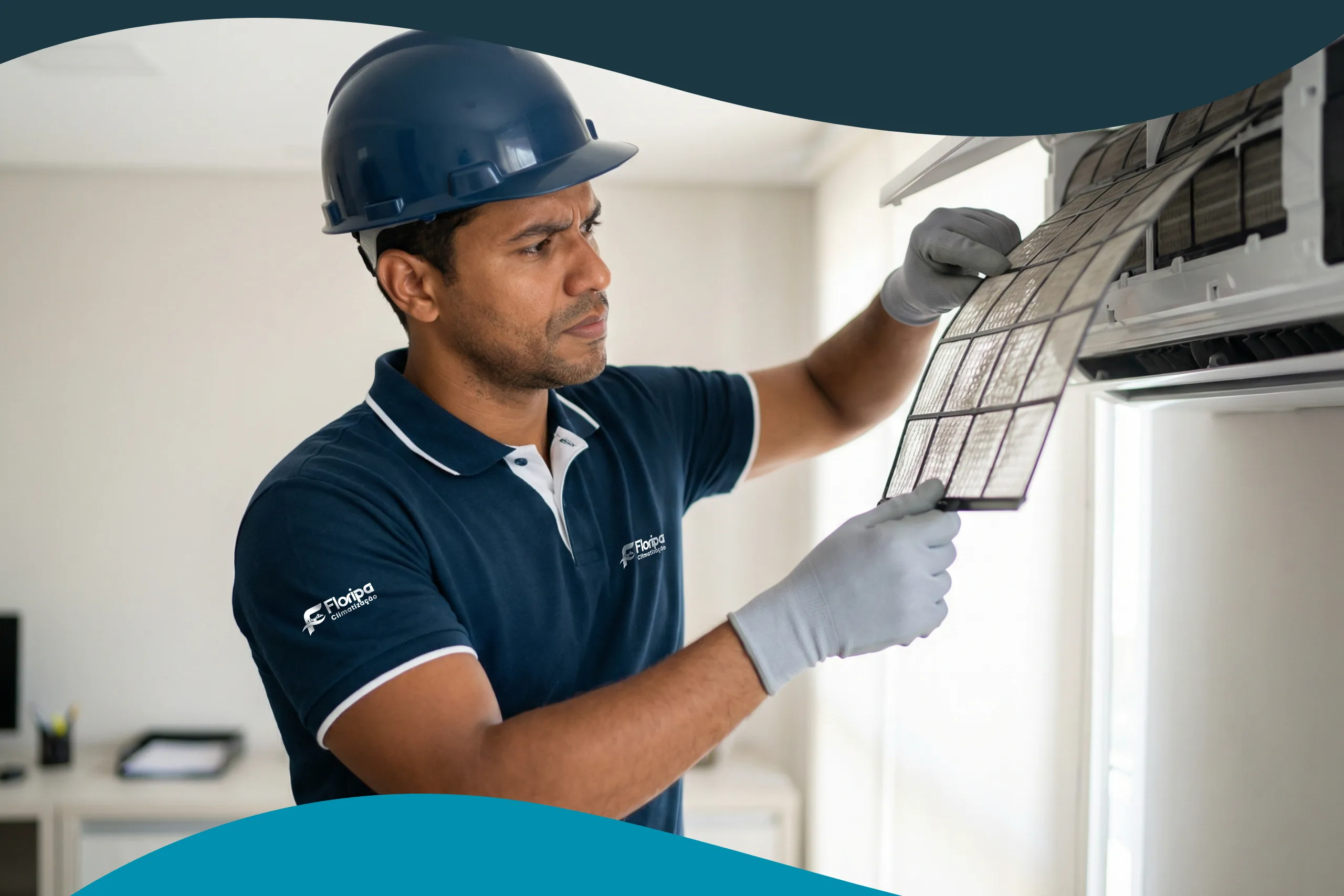 Técnico fazendo uma Limpeza de Ar Condicionado – Floripa Climatização